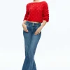 Women Alice and Olivia Allene Cable Knit Crewneck