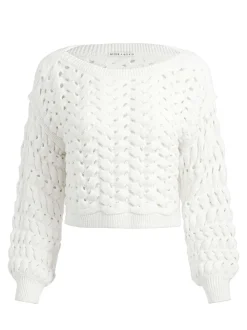 Women Alice and Olivia Allene Cable Knit Crewneck