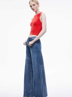 Women Alice and Olivia Amity Sleeveless Cropped Tank