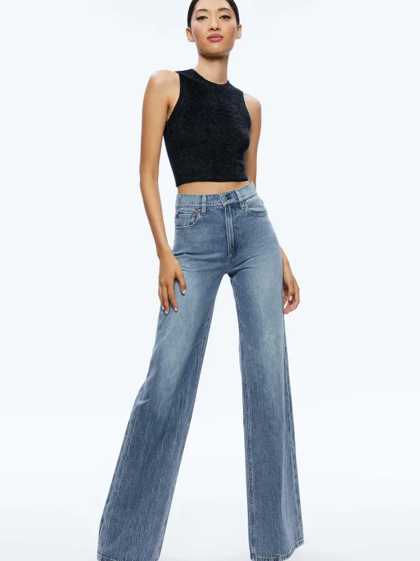 Women Alice and Olivia Amity Sleeveless Cropped Tank