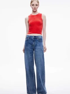 Women Alice and Olivia Amity Sleeveless Cropped Tank