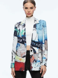 Women Alice and Olivia A+O X Basquiat Denny Blazer
