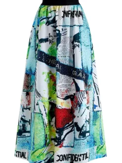 Women Alice and Olivia A+O X Basquiat Tina Embellished Maxi Skirt