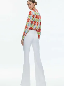Women Alice and Olivia A+O X Oris Eddu Willa Placket Top