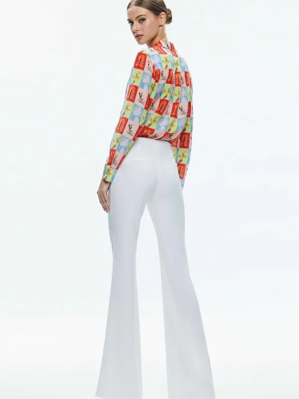 Women Alice and Olivia A+O X Oris Eddu Willa Placket Top