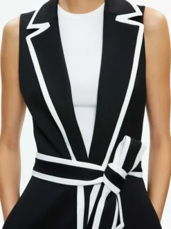 Women Alice and Olivia Aubrey Long Trench Vest