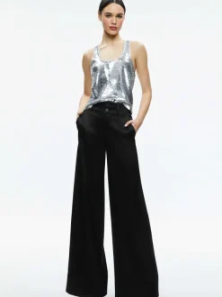 Women Alice and Olivia Avril Sequin Boxy Tank