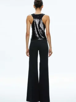 Women Alice and Olivia Avril Sequin Boxy Tank
