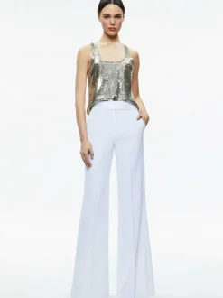 Women Alice and Olivia Avril Sequin Boxy Tank