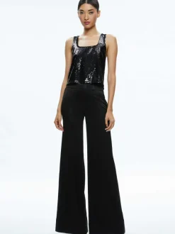 Women Alice and Olivia Avril Sequin Boxy Tank