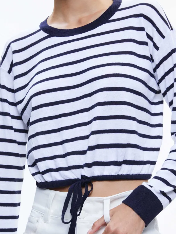 Women Alice and Olivia Bernetta Cropped Drawstring Pullover