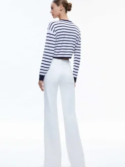 Women Alice and Olivia Bernetta Cropped Drawstring Pullover