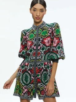 Women Alice and Olivia Bertha Blouson Sleeve Mini Dress