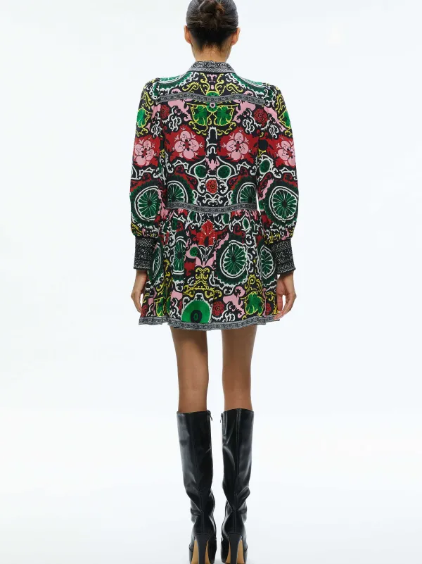 Women Alice and Olivia Bertha Blouson Sleeve Mini Dress