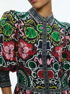 Women Alice and Olivia Bertha Blouson Sleeve Mini Dress