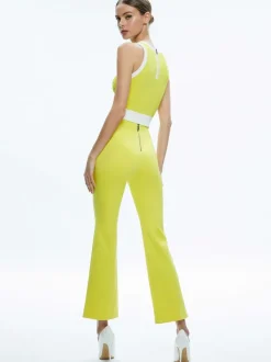 Women Alice and Olivia Boyd Crewneck Tank + Rmp Mid Rise Back-Zip Bootcut Ankle Pant
