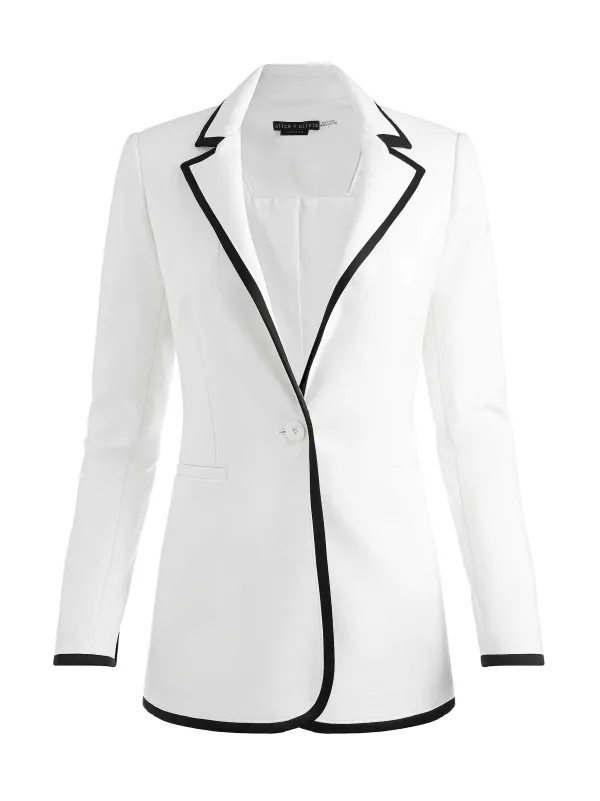 Women Alice and Olivia Breann Contrast Trim Blazer