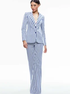 Women Alice and Olivia Breann Long Fitted Two Button Blazer