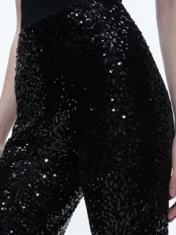 Women Alice and Olivia Breann Sequin Fitted Blazer + Lara Sequin Bootcut Pant