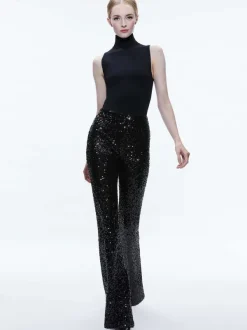 Women Alice and Olivia Breann Sequin Fitted Blazer + Lara Sequin Bootcut Pant