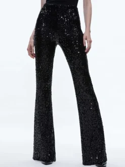 Women Alice and Olivia Breann Sequin Fitted Blazer + Lara Sequin Bootcut Pant