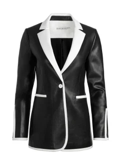 Women Alice and Olivia Breann Vegan Leather Blazer + Rubi Vegan Leather Mini Skirt