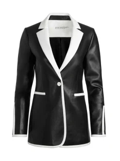 Women Alice and Olivia Breann Vegan Leather Blazer