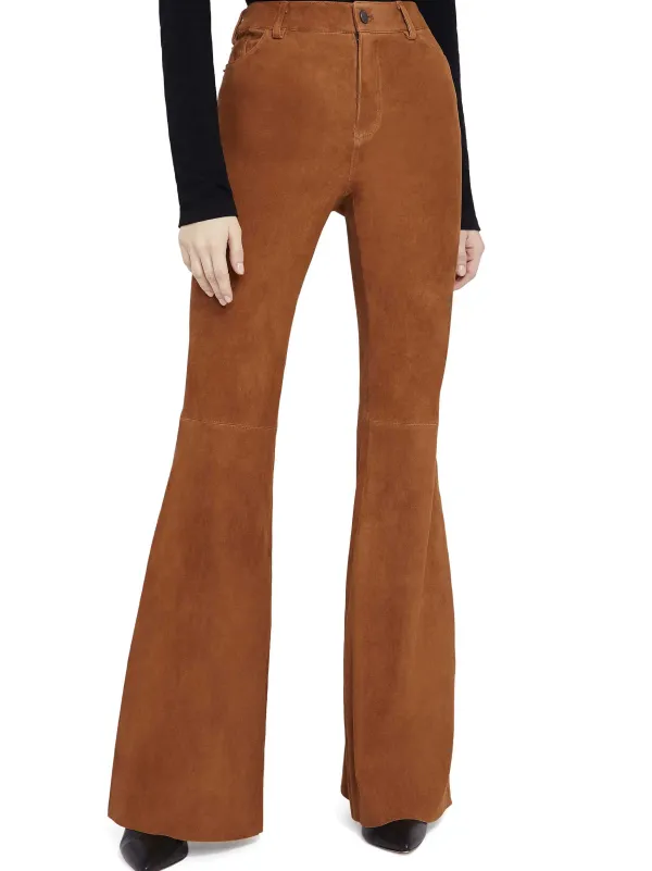 Women Alice and Olivia Brent High Waisted Suede Pant