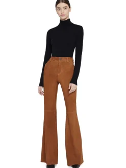 Women Alice and Olivia Brent High Waisted Suede Pant
