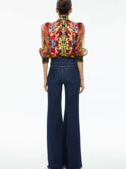 Women Alice and Olivia Brentley Tie Neck Blouse
