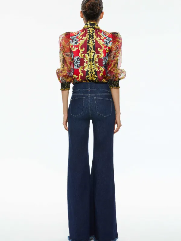 Women Alice and Olivia Brentley Tie Neck Blouse
