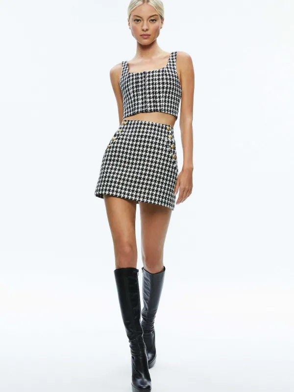 Women Alice and Olivia Breslin Corset Top + Donald Side Button Skirt