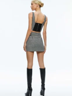 Women Alice and Olivia Breslin Corset Top + Donald Side Button Skirt