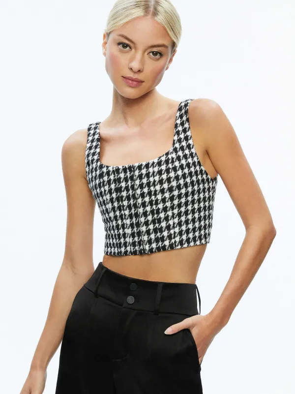 Women Alice and Olivia Breslin Corset Top + Donald Side Button Skirt