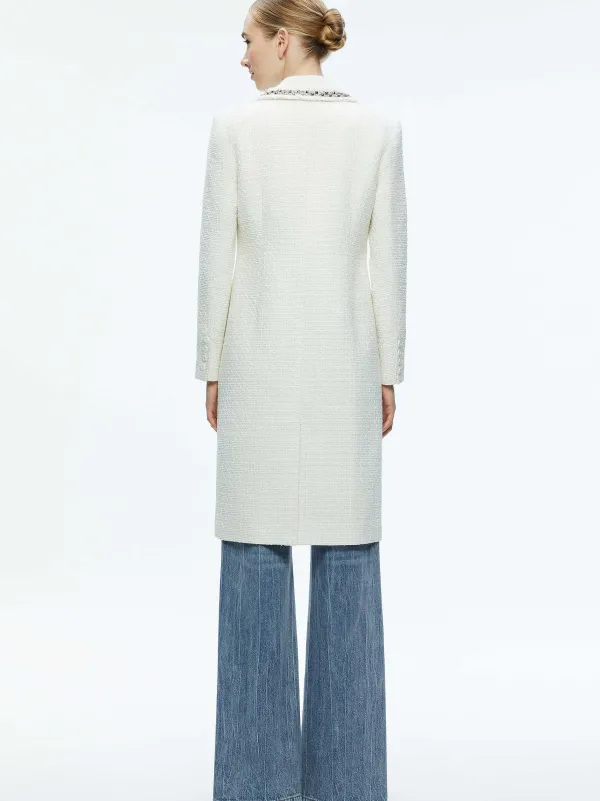 Women Alice and Olivia Bret Embellished Long Blazer