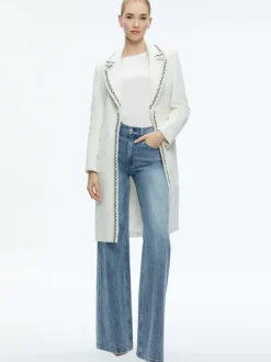 Women Alice and Olivia Bret Embellished Long Blazer