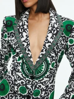Women Alice and Olivia Bret Long Blazer