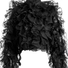 Women Alice and Olivia Britton Ruffled Cropped Jacket