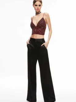 Women Alice and Olivia Carli Crystal Embellished Bra Top