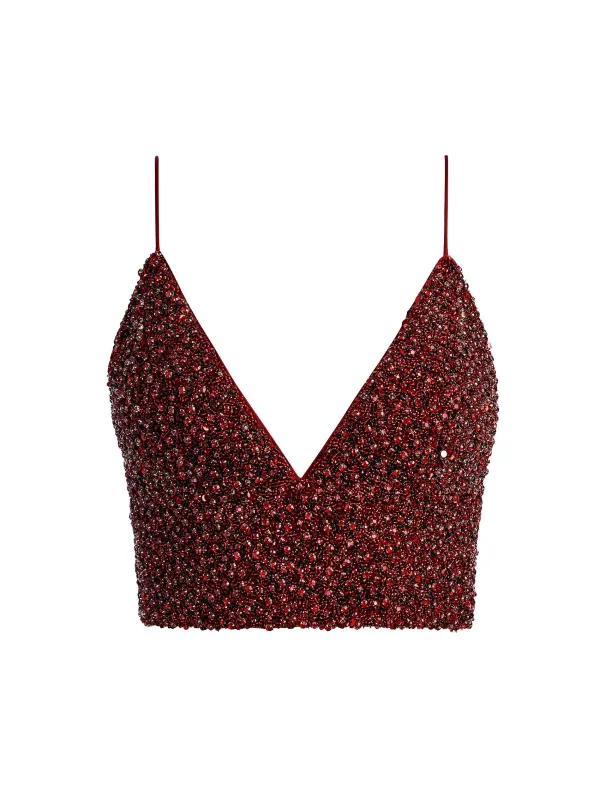 Women Alice and Olivia Carli Crystal Embellished Bra Top