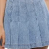 Women Alice and Olivia Carter Pleated Denim Mini Skirt