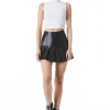 Women Alice and Olivia Carter Pleated Vegan Leather Mini Skirt