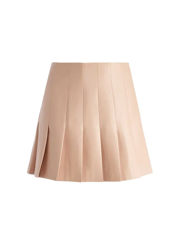 Women Alice and Olivia Carter Pleated Vegan Leather Mini Skirt