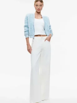 Women Alice and Olivia Casilda Faux Fur Cropped Cardigan