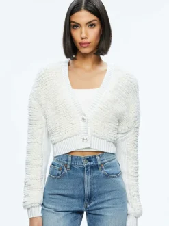 Women Alice and Olivia Casilda Faux Fur Cropped Cardigan