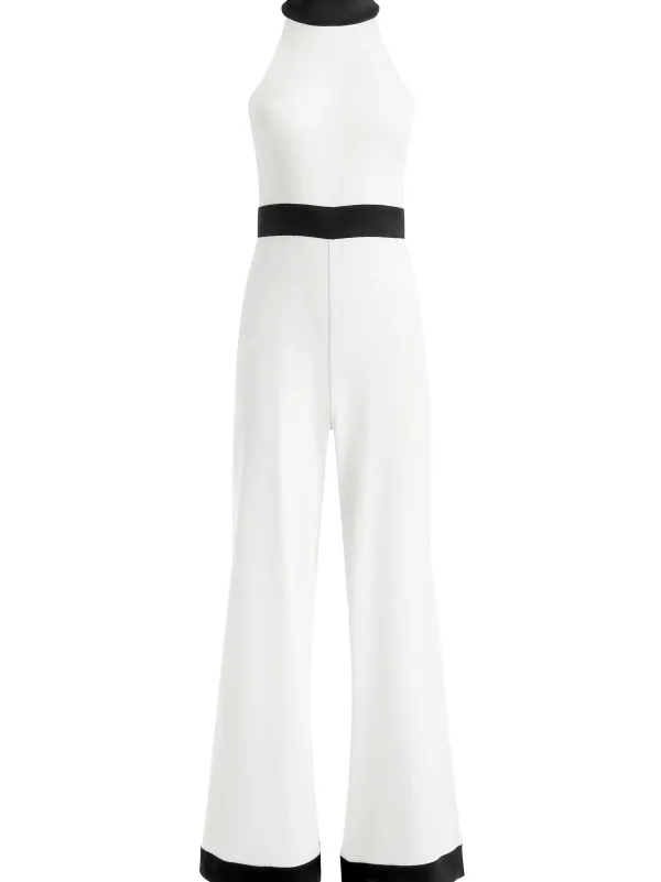 Women Alice and Olivia Cataline High Neck Wide Leg Jumpsuit
