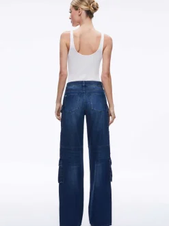 Women Alice and Olivia Cay Baggy Cargo Jeans