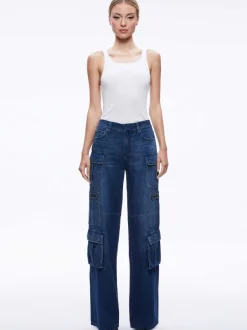Women Alice and Olivia Cay Baggy Cargo Jeans