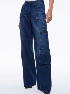Women Alice and Olivia Cay Baggy Cargo Jeans