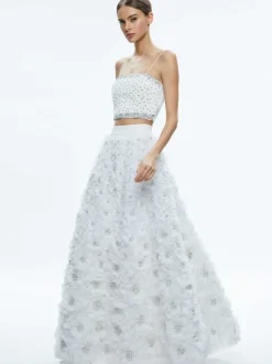 Women Alice and Olivia Ceresi Embellished Spaghetti Strap Top